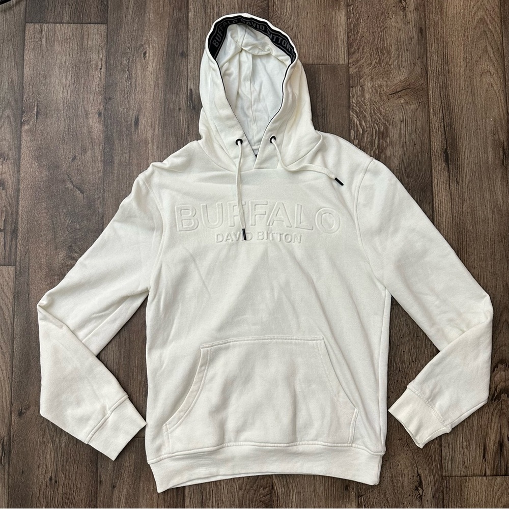 Buffalo David Bitton Cotton Blend Hoodie Mens size S White